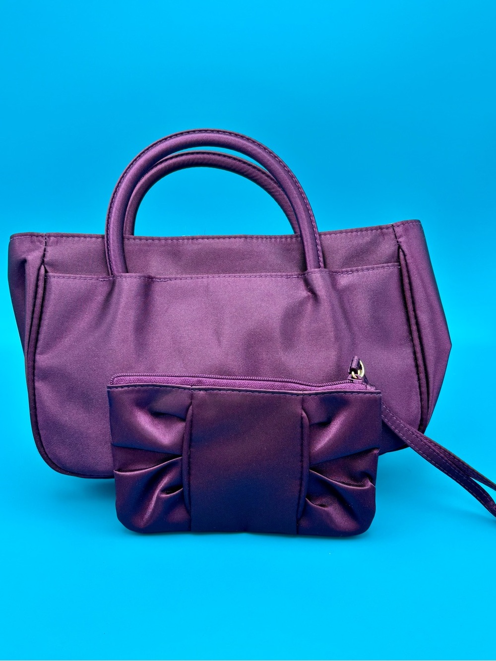 Purple Women's Purse and Wristlet Set - Stylish Everyday Bag